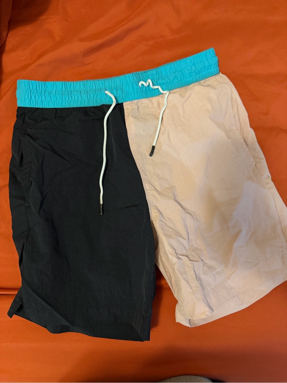 Original Use Teal Waistband Colorblock Swim Shorts